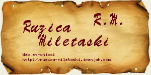 Ružica Miletaški vizit kartica